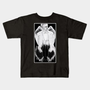 Angel Reflecting Demon Black and White Ink Sketch Kids T-Shirt